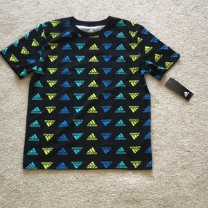 ADIDAS SIZE YM(10/12) CREW NECK SHORT SLEEVE TEE